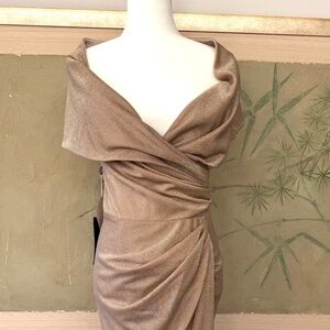 Champagne Gold Rhea Costa NWT Gown